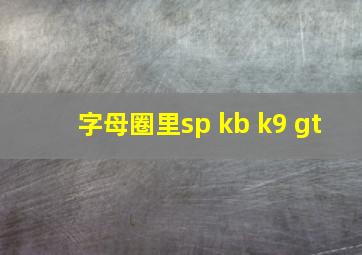 字母圈里sp kb k9 gt